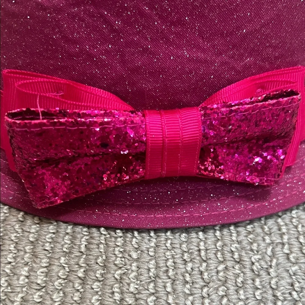 Children's Sparkly Pink Hat with Bow